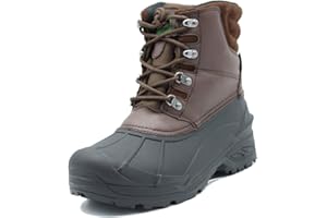 NORTHIKEE Men's Winter Snow Boots Waterproof Non-Slip Insulated Warm Safe and Durable Outdoor Ski Classic Suede, Non-Slip Rubber Outsole, Cushioned EVA Insoles，Mid-Calf Height Boots