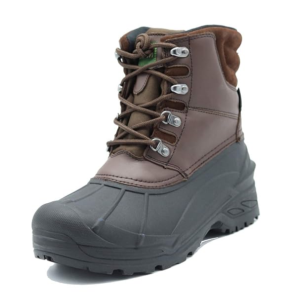 NORTHIKEE MEN’S WINTER SNOW BOOTS WATERPROOF. NON-SLIP INSULATED WARM SAFE AND DURABLE OUTDOOR SKI CLASSIC SUEDE, NON-SLIP RUBBER OUTSOLE, CUSHIONED EVA INSOLES，MID-CALF HEIGHT BOOTS BLACK SIZE 09