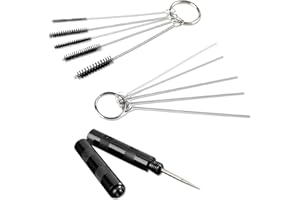 SAGUD Airbrush Painting Cleaning Tools Kit, Air Brush Accessories Spray Gun Cleaner Wash Needle with Nozzle Spanner Wrench and Stainless Steel Brushes Set