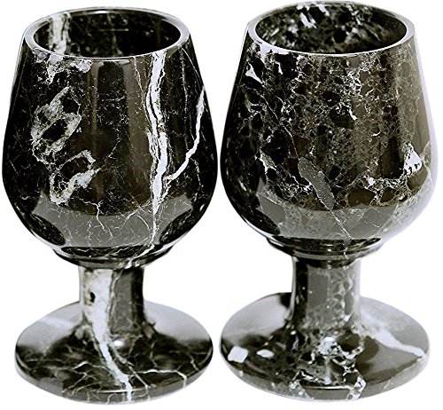 RADICALn Marble Wine Glasses 5.4 oz 5 x 3 inches - Set of 2 Glasses - Available in Different Colors (Black)