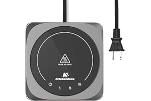 KitchenBoss Smart Coffee Mug Warmer: Coffee Cup Warmer for Desk with 3 Temperature Setting, Coffee Cup Warmer Candle Warmer with Auto Shut Off Beverage Heating Plate