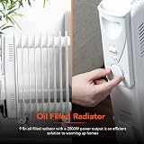 Warmlite 2000W Oil Filled Radiator 9 Fin 3 Settings Adjustable Timer WL43004YW view 3