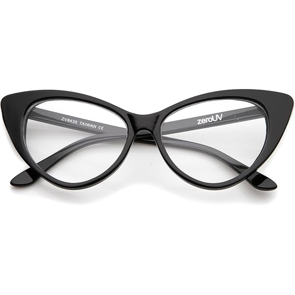 zeroUV Retro High Sitting Temples Clear Lens Exaggerated Cat