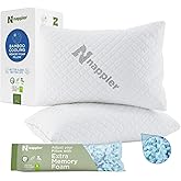 Nappler Cooling Pillow for hot Sleepers - Bed Pillows Queen Size Premium Set of 2 - Adjustable Shredded Memory Foam - Medium 