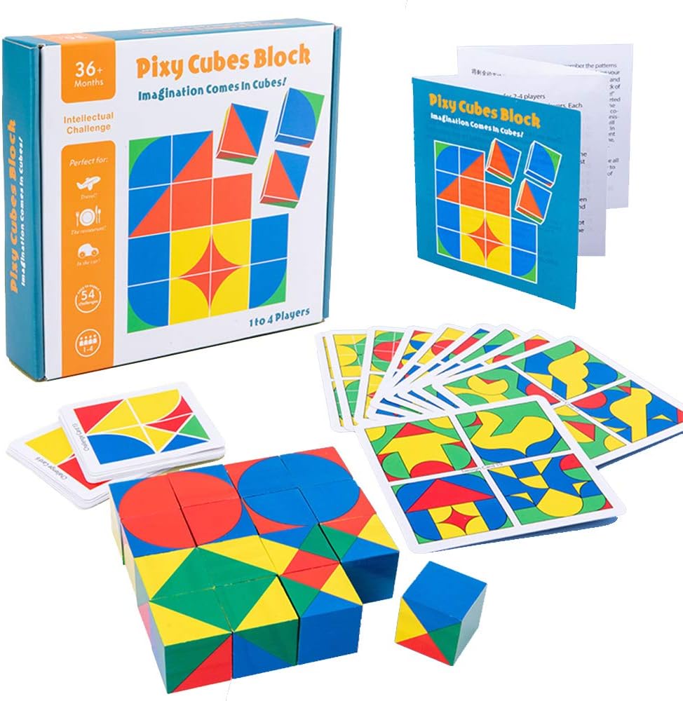 wooden pattern blocks and boards