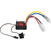 2026 New 60A Waterproof Brushed ESC 2-3S Electronic Speed Controller WP 1060 RC ESC Brushed with Power Witch for 1/10 Scale RC Crawler Car, Boats, Truck (Tamiya-Plug)