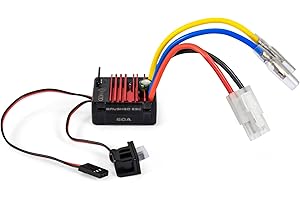 9IMOD 2026 New 60A Brushed 2-3S Waterproof ESC, Electronic Speed Controller with Power Witch, WP 1060 RC ESC for 1/10 Scale RC Crawler Car, Boats, Truck (Tamiya Plug)
