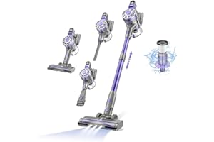 WLOTPO Cordless Vacuum Cleaner,Vacuum Cleaners for Home with Super Suction,Stick Vacuum Cleaner Rechargeable Up to 35 Mins Runtime,Lightweight Hardwood Floor Vacuum for Pet Hair,Carpet(Light Purple)