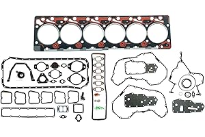 SILCON GASKET Cummins Complete Upper+Lower Full Gasket Set for Dodge 5.9L 12 Valve 6B 6BT 6BTA, 3804897, 3802376,2 Year Factory Warranty, Made in Turkey, OEM Equvalent, ISO 9001 Certified