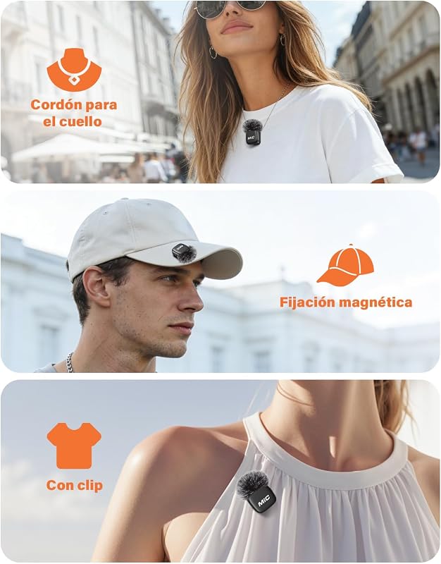Microfone Wireless Lavaler 2 em 1 para iPhone e Android, Pack 2