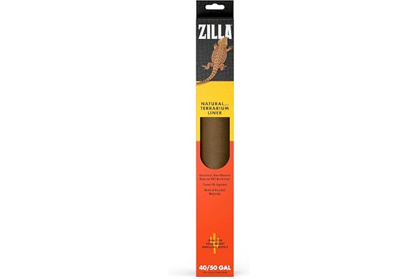 Zilla Reptile Terrarium Bedding Substrate Floor Liner, Brown, 30BR/40BR/50/65G, 17.25" x 35.25"