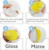 EIGTWEN 2 x 50ml Air Dry Clay Glaze Varnish Gloss Matte Protective Coating view 4