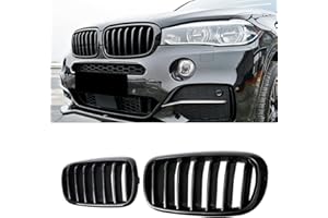MAXDOM LLC MAXDOM Replacement Front Upper Grill Fit for BMW (2014-2018) X5 F15 (2015-2019) X6 F16 X5M F85 X6M F86 – Gloss Black Single Slat ABS Grille