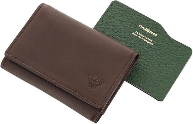 Amazon オロビアンコ 名刺入れ メンズ 牛革 本革 ダークブラウン 名刺入れ