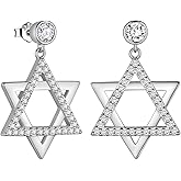 Jewmon Rainbow Mystic Green Topaz Stud Earrings for Women Men 925 Sterling Silver Cuibc Zirconia Jewish Star of David Earrings Hypoallergenic Jewish Protection Jewelry Christmas Day Gifts for Mom Wife