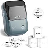 NIIMBOT 2Inch Label Maker Machine with 3 Tape, B1 Portable Sticker Printer for Small Businesses, Clothing, Logo, Jar, Address, Compatible with Phones & PC, Blue