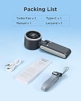 EasyAcc Portable Handheld Turbo Fan 5 Speeds 4000mAh USB-C Rechargeable Black view 7