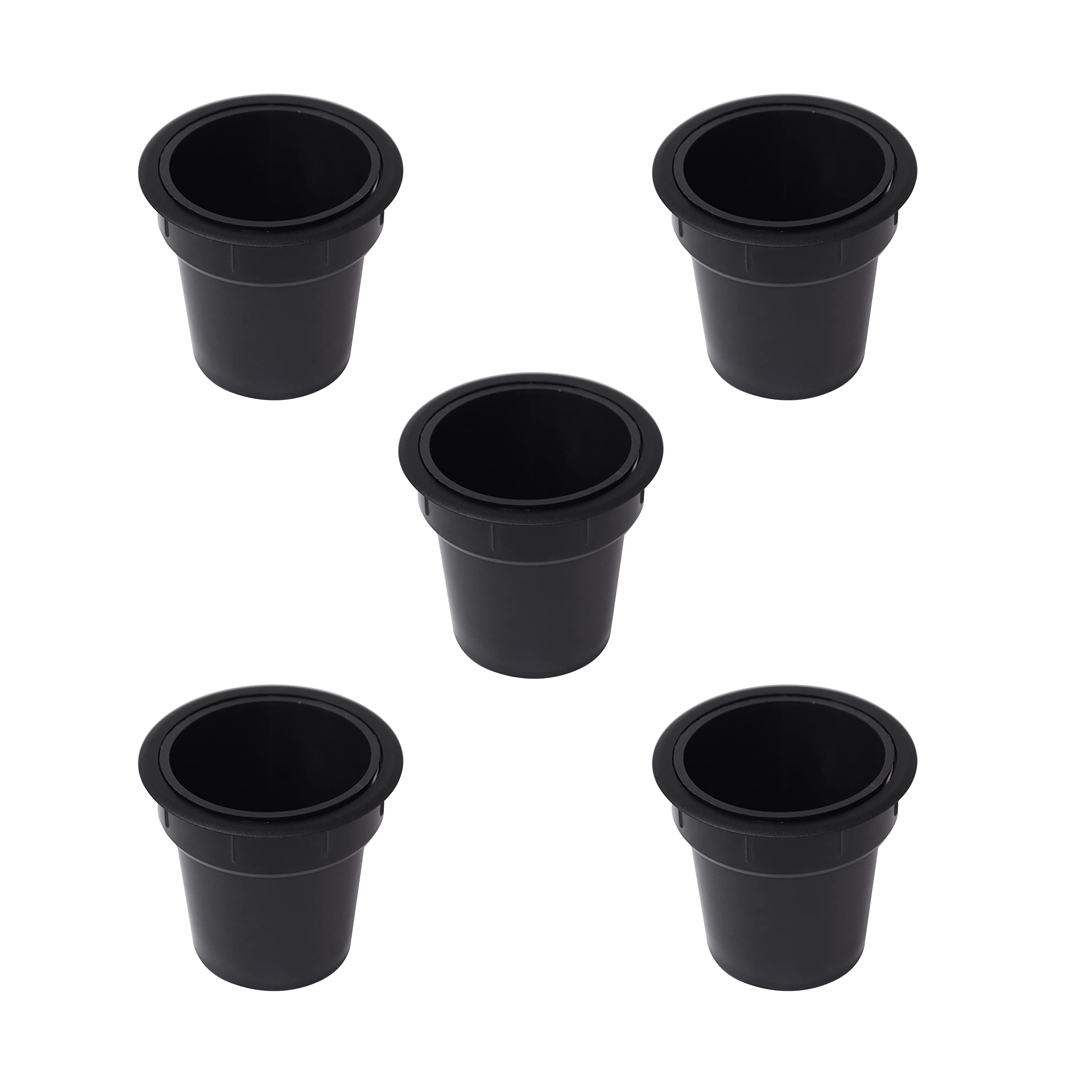 Emuca - Accessory object holder to fit into tables or drawers, Plastic, Black, 5 pcs.