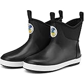 HISEA Kid's Deck Boots Waterproof Lightweight Ankle Rain Boots for Boys Girls Rubber Boots Non-slip Child Rain Shoes