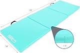 OZE SPORTS Gymnastic Tumble Exercise Mat 6FT Tri Folding Teal Non Slip PU view 3