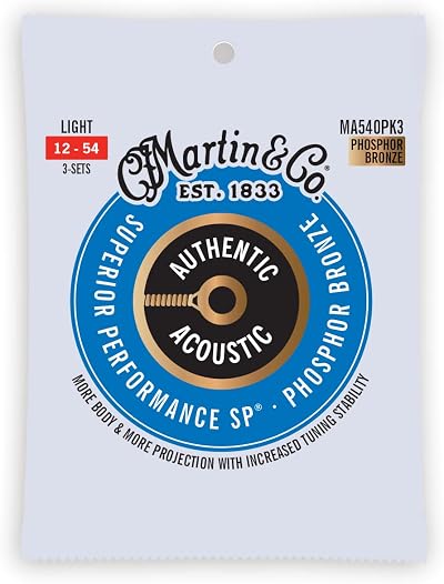 Martin Authentic Acoustic Light 12-54 Phosphor Bronze 3 Pack MA540PK3