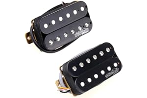 Wilkinson Vintage Tone Alnico 5 Overwound Open Style Humbucker Pickups Set for Electric Guitar, Black