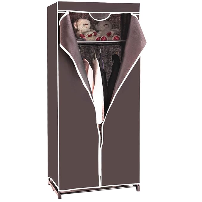 COSTWAY Kleiderschrank Stoffschrank Textilschrank Garderobenschrank Faltschrank Wäscheschrank Campingschrank mit Kleiderstang