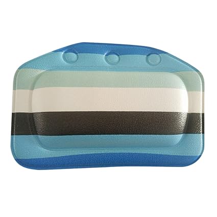 Kawn Home Bathroom Use Neck Spa Support Relax Shower Multicolor Stripe Charms Foam Sponge Soft Bathtub Pillow Bath Headrest #1