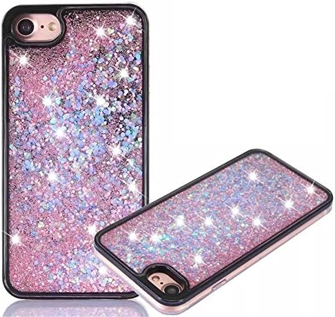 iPhone 6/s Plus Case,Yomanic 3D Creative Liquid Soft Bumper Glitter Sky Star Design for iPhone 6/6s Plus 5.5inch Liquid Quicksand flowing Floating Moving Shine Glitter Back Case (Pink Dot)