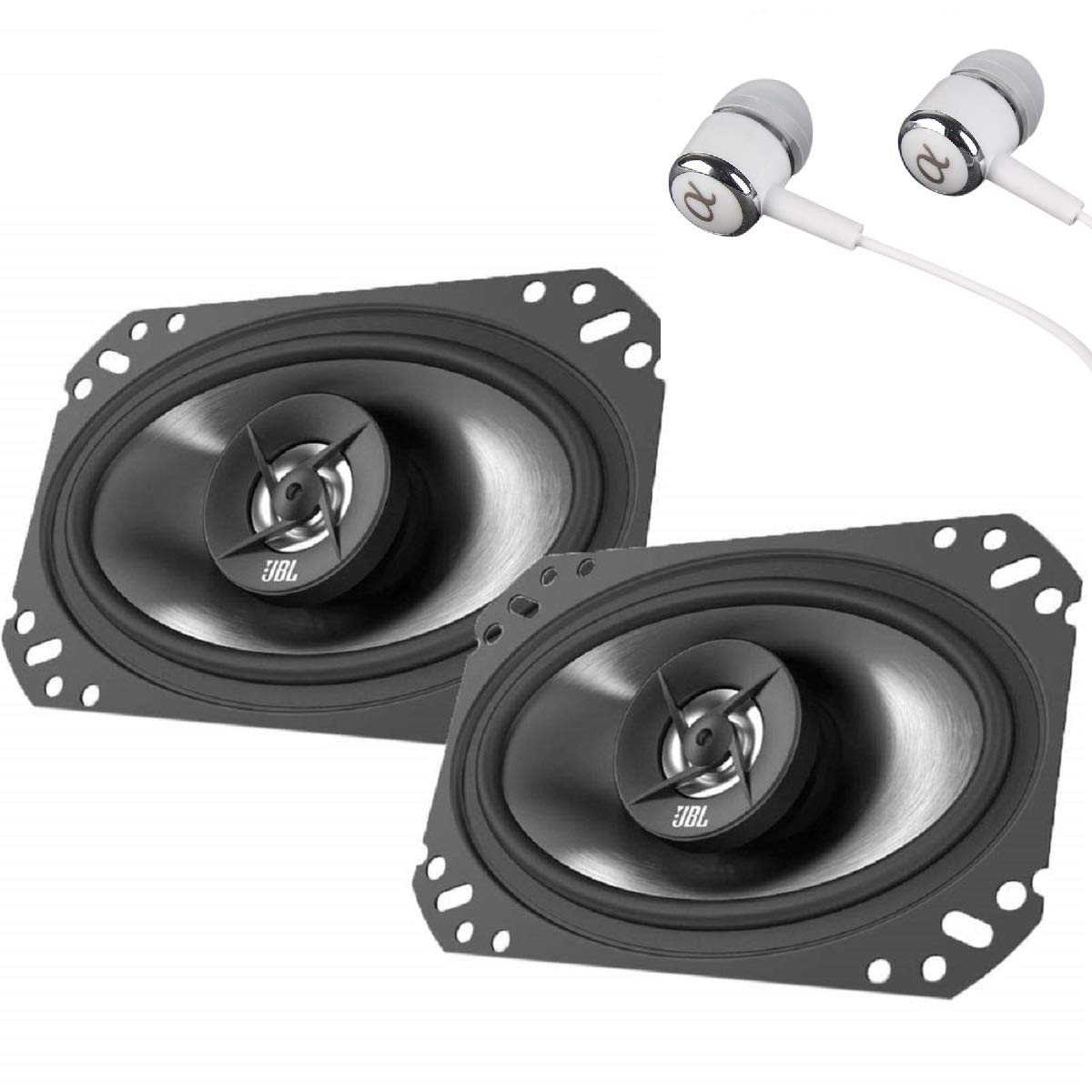 JBL Stage 6402 210W Max (70W RMS) 4" x 6" 4 ohms Stage Series 2-Way Coaxial Car Audio Speakers / FREE ALPHASONIK EARBUDS