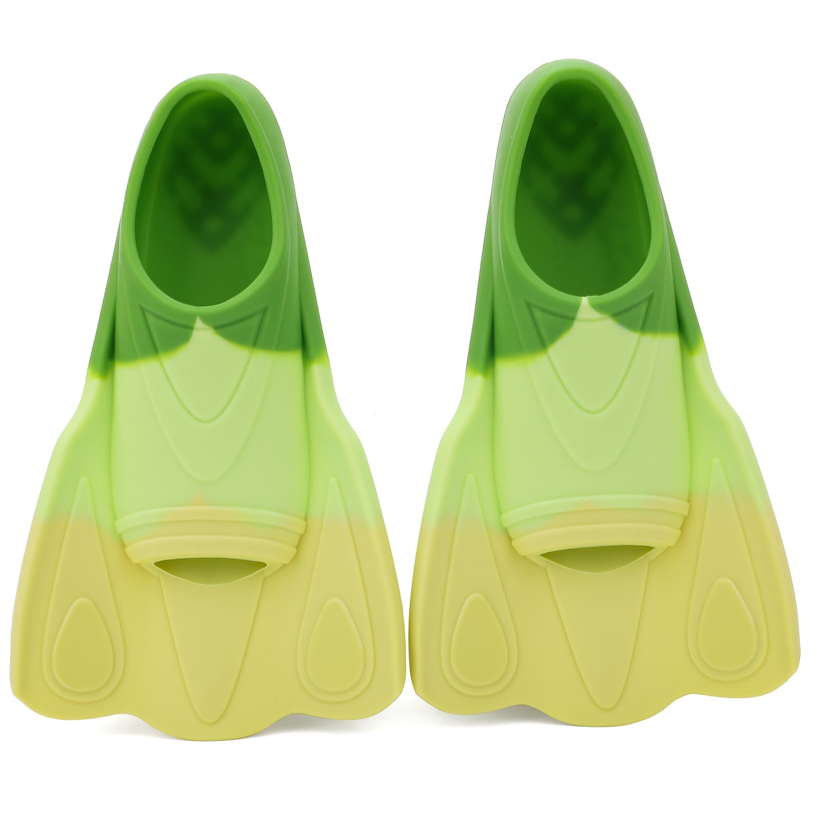 Photo 1 of Kids Swim Training Fins, Comfortable Silicone Short Fins for Lap Swimming Flippers, Travel Size Flipper for Kids with Mesh Bag