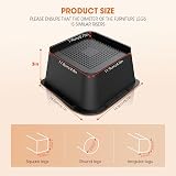 MYMULIKE Bed Risers 3 Inch Heavy Duty Up to 6000 Lbs L Shaped 4 Pack Black view 2