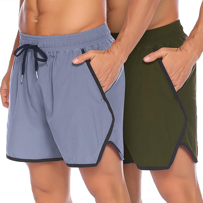 COOFANDY Men's 2 Pack Workout Shorts Quick Dry Gym Training Short