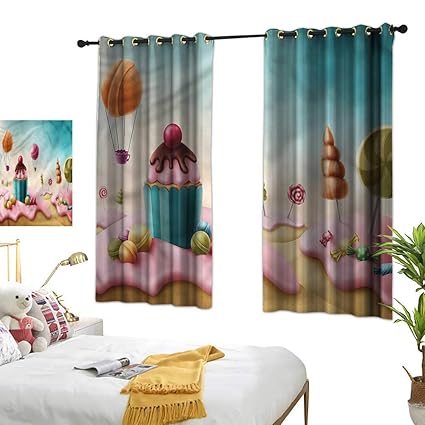 Amazon Com Teal Curtains Girls Room Fantasy Candyland