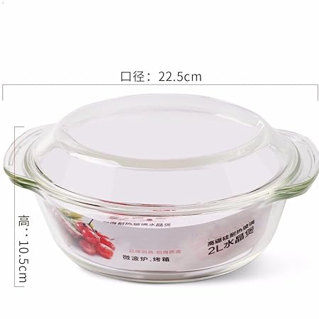 Tazón de vidrio resistente al calor con tapa tazón ...