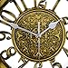 Foxtop Large Decorative Wall Clock Vintage Retro Antique Style Hollow Design, Standard Quartz Movement, Battery Operated, 12 inch, Gold Color