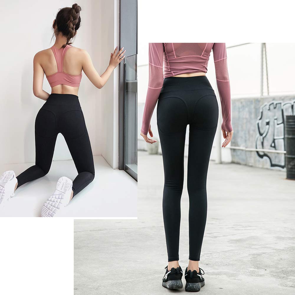 TINLUNG Women\'s High Waist Yoga Leggings, Tummy Control Slimming Sports Tights Leggings, Workout Yoga Pants Trousers for Women - Black/M