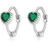 FANZE 925 Sterling Sliver Huggie Hoop Earrings for Women Hypoallergenic Earring Jacket Small Dainty Birthstone Jewelry Gift