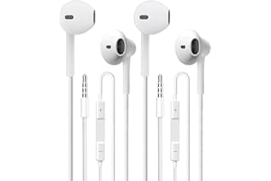 Wired Earbuds 2 Pack, Earbuds HiFi Stereo Wired Earphones Headphones with Microphone Volume Control Compatible with iPad, Lap