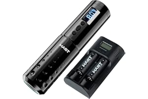 Mast Lancer Tattoo Pen Machine Gun Wireless Rotary Tattoo Cartridges Pen with Replace Two Batteries Power Supply Custom Corel