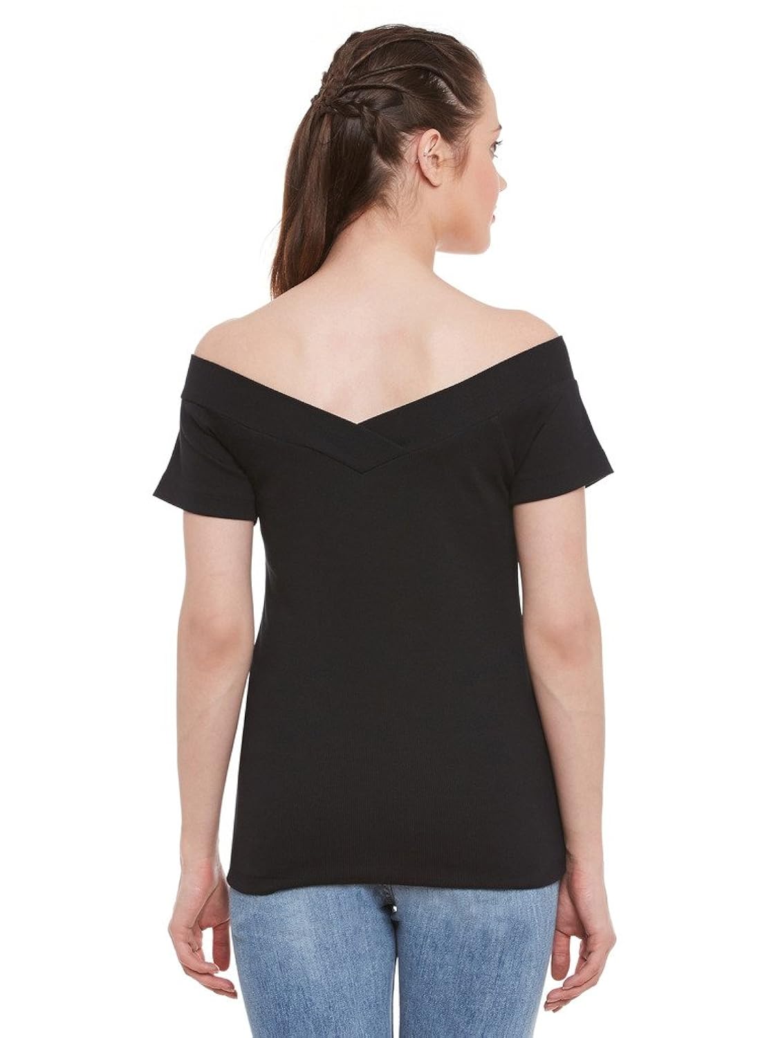 miss chase womens black off shoulder top