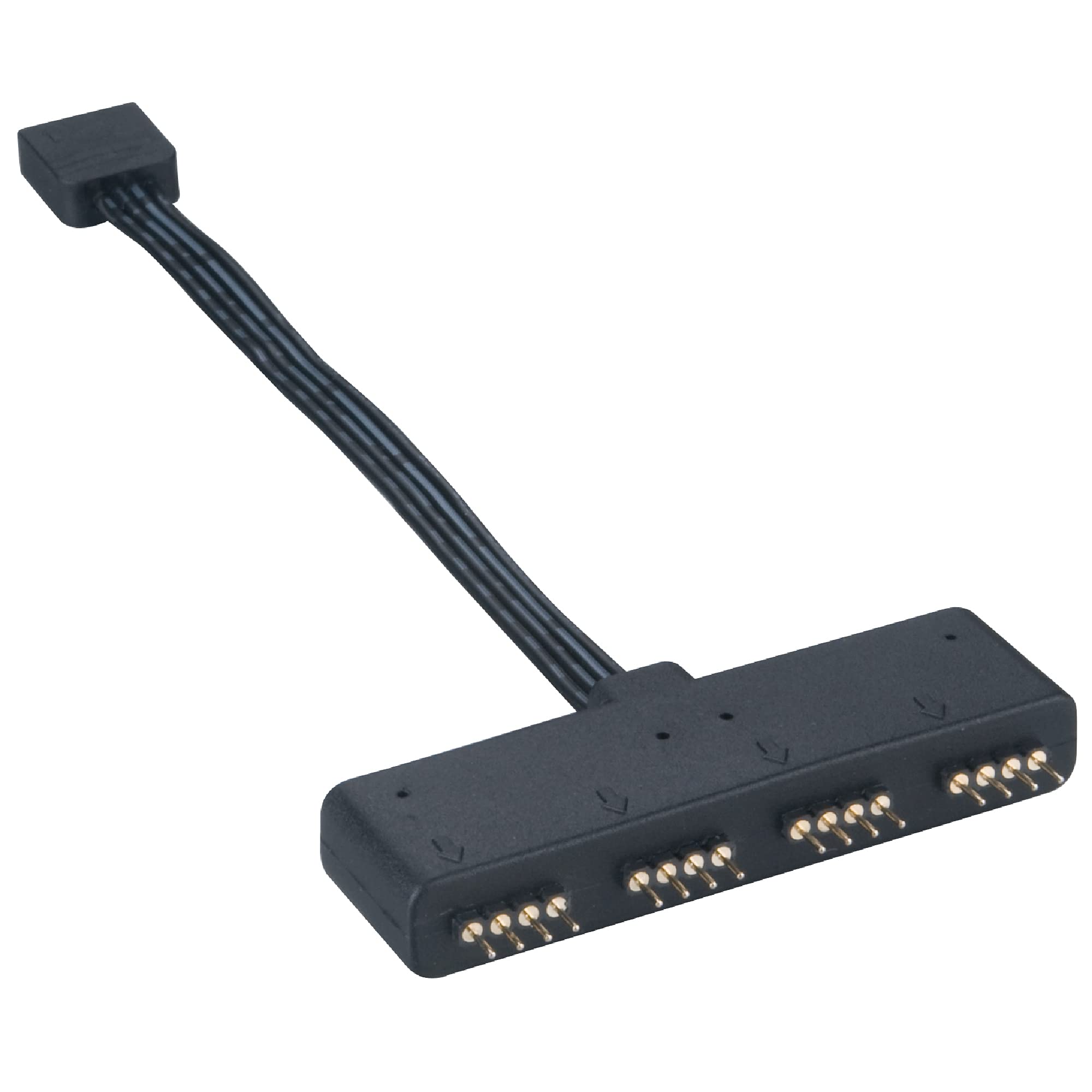 Akasa RGB LED Splitter Cable | 1-to-4 RGB Fan Splitter Hub | 4-Pin Female to Male Connector | for Connecting RGB Strips, RGB Fan & RGB LED lighting devices | 10cm | AK-CBLD02-10BK