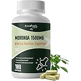 GREENPEOPLE Liposomal Moringa Capsules 1500mg - 98% High Absorption Pure Moringa Powder Supplement 2.0 - Natural Superfood for Immune/Gut/Energy/Skin Non - GMO/GMP 180pcs Vegan