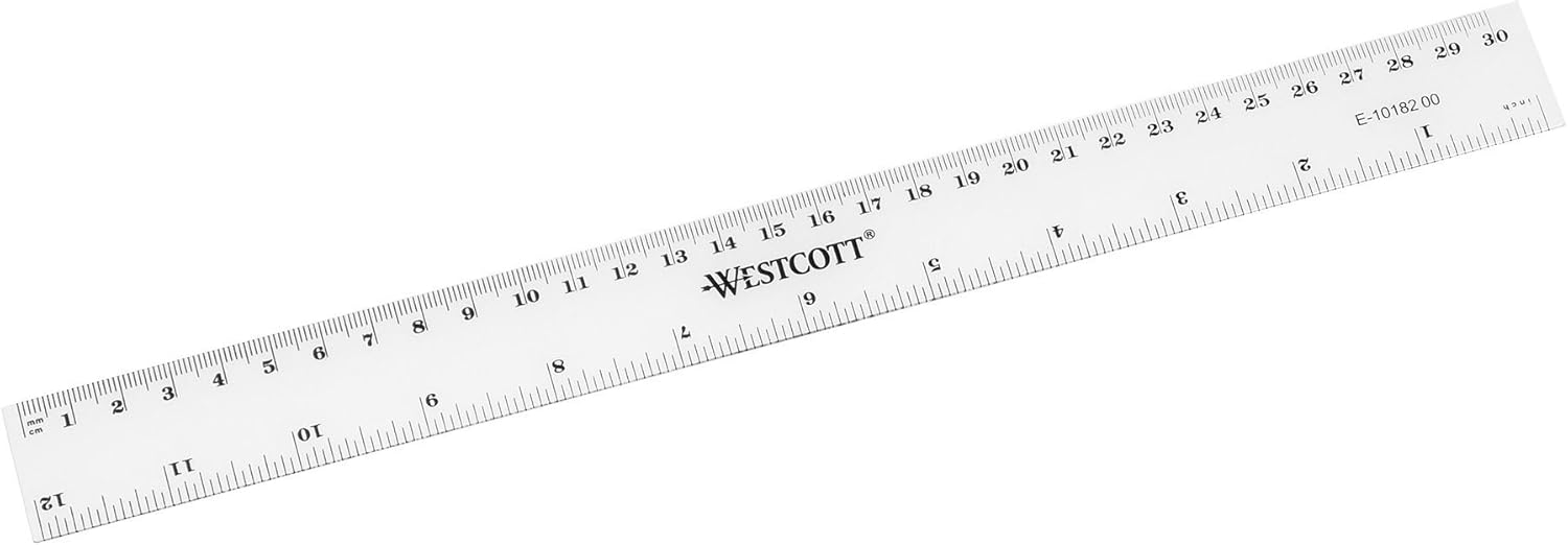 Westcott 12-Inch 300 mm Plastic Ruler - Clear: Amazon.co.uk: Office