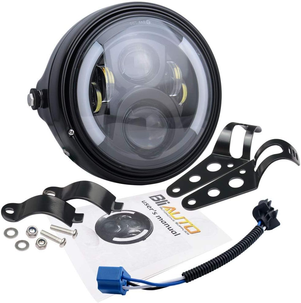 BLIAUTO 7 Inch Led Headlight with Housing Bracket DRL Turn Signal Lights for Harley Motorcycle