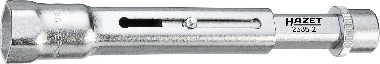 HAZET 2505-2 197.5 mm Hexagon Profile Spark Plug Wrench - Chrome-Plated