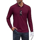 COOFANDY Men's Long Sleeve Polo Shirts Moisture Wicking Golf Shirts Lightweight Athletic Collared Shirt