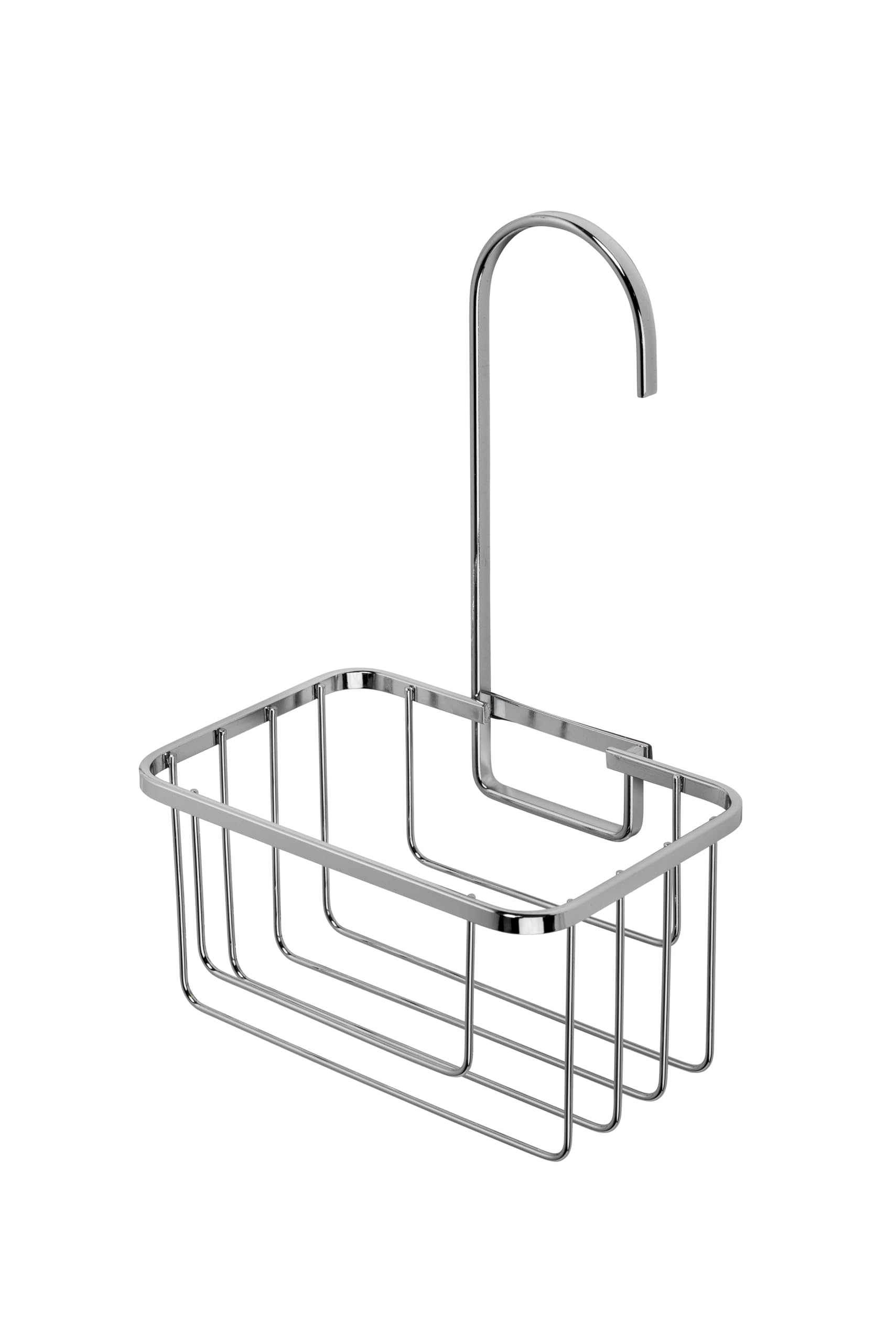 Croydex Shower Caddy Hanging Shower Storage - Hook Over Rack with No Drilling Required with Secure Self-Adhesive Pad Included, Rust Free Stainless Steel Bathroom Storage