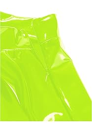 zdhoor Women's PVC Leather Wet Look Flared Pleated