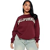 Charyeah Crewneck Sweatshirt for Women Casual Graphic Sweatshirt Pullover Long Sleeve Fleece Tops